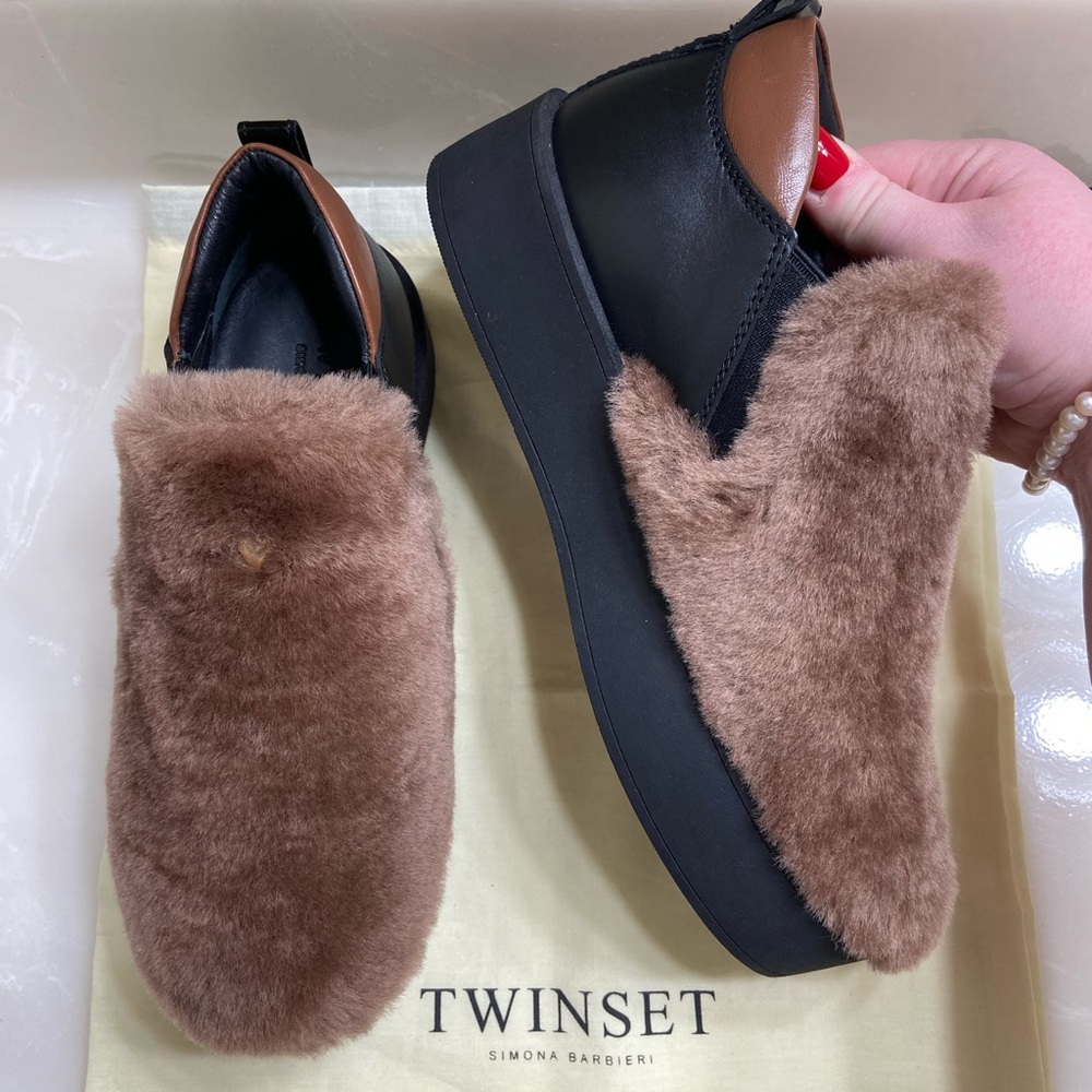 Twinset 🇮🇹 slip on shoes, platform, size 6